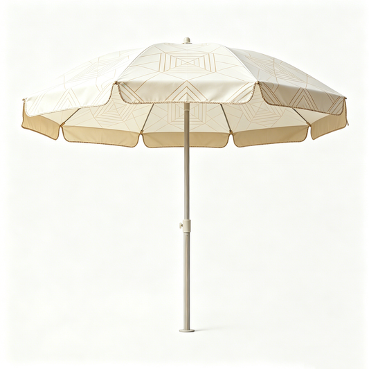 Beige Geometric Patio Umbrella