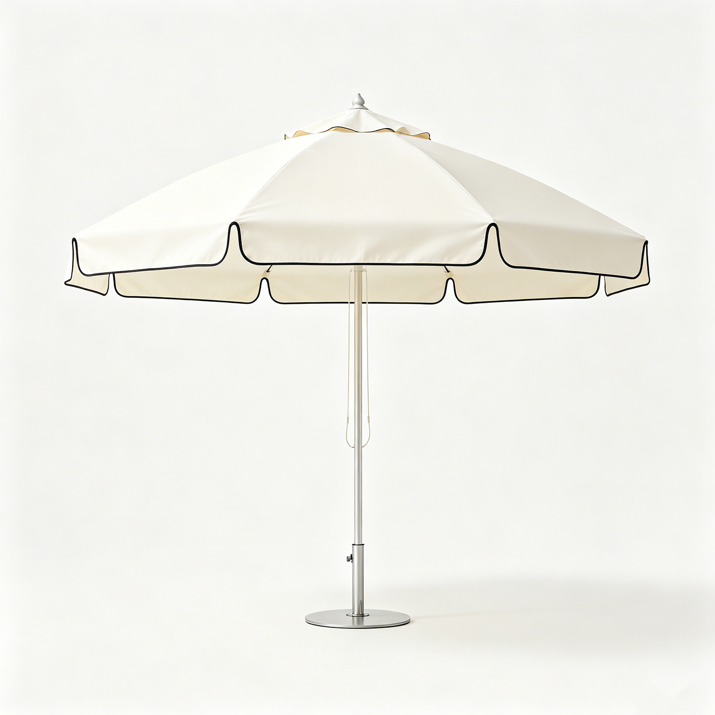 White Black Trim Patio Umbrella