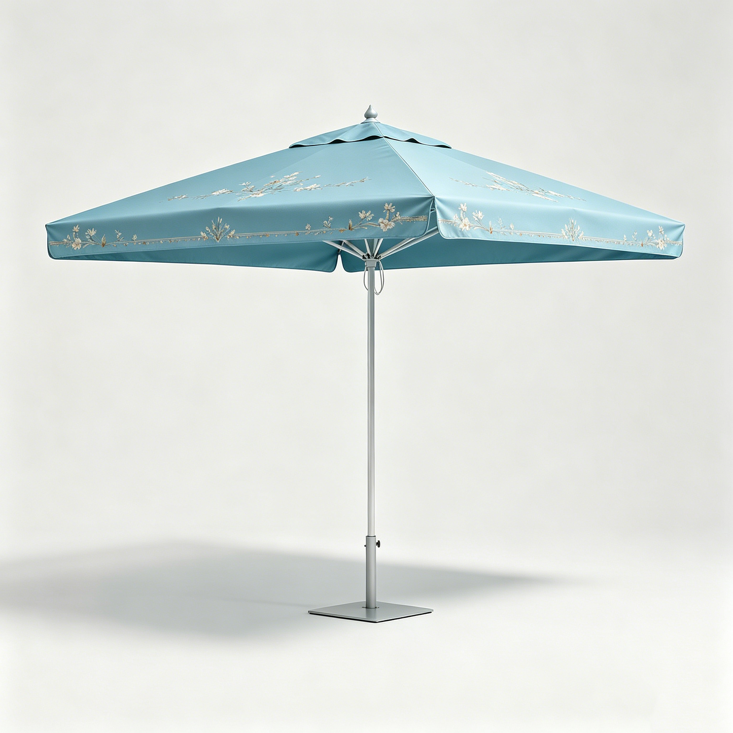 Sky Blue Floral Embroidery Patio Umbrella