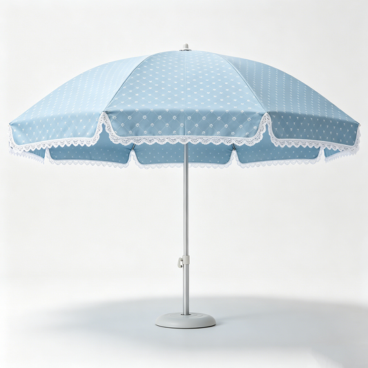 Blue Floral Lace Patio Umbrella