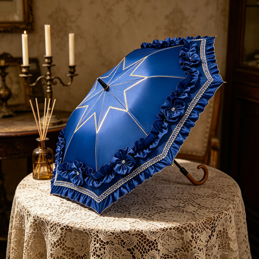 Royal Blue Star Rhinestone Parasol