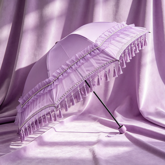 Lavender Tassel Rhinestone Parasol