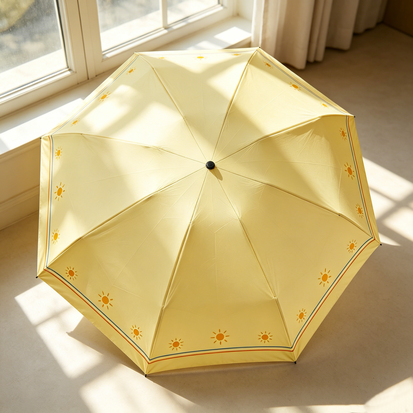 Yellow Sun Print Umbrella