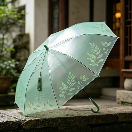 Green Leaf Tassel Umbrella