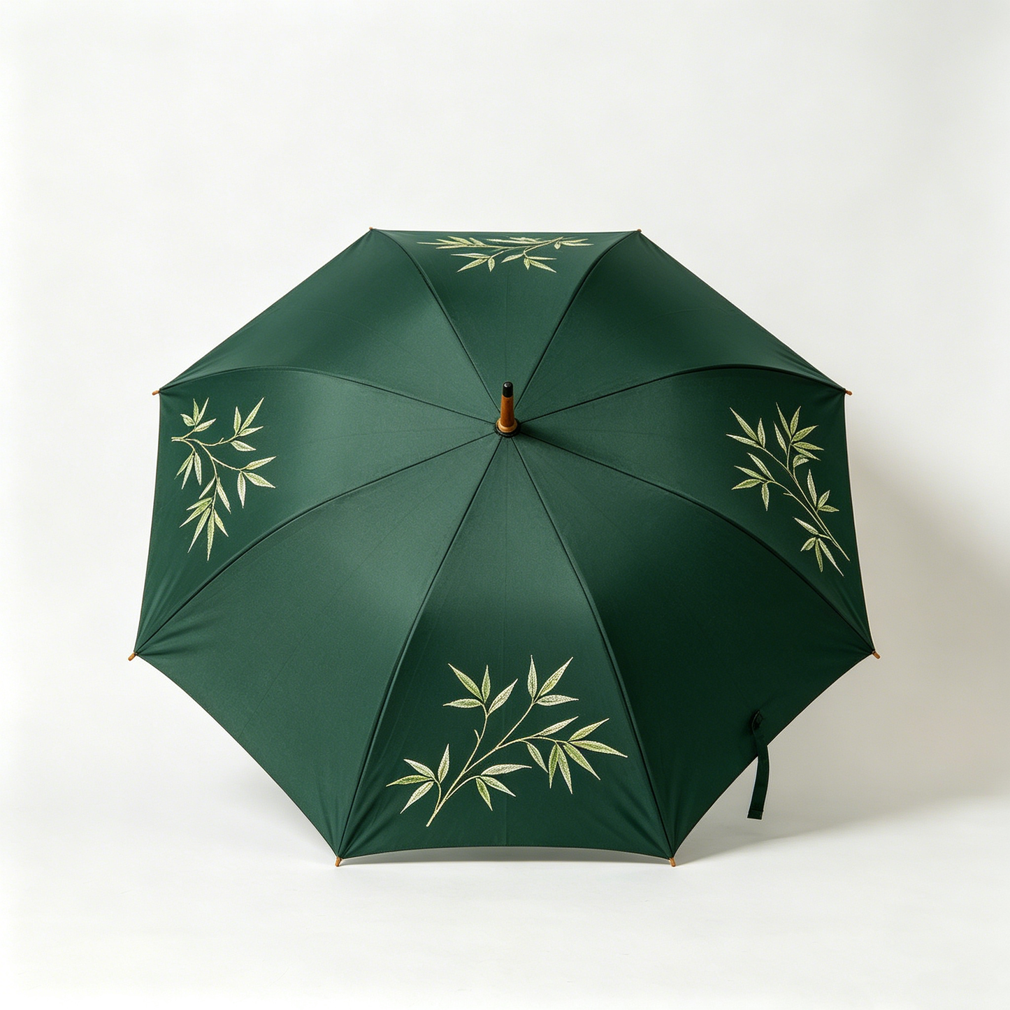 Green Bamboo Embroidery Umbrella