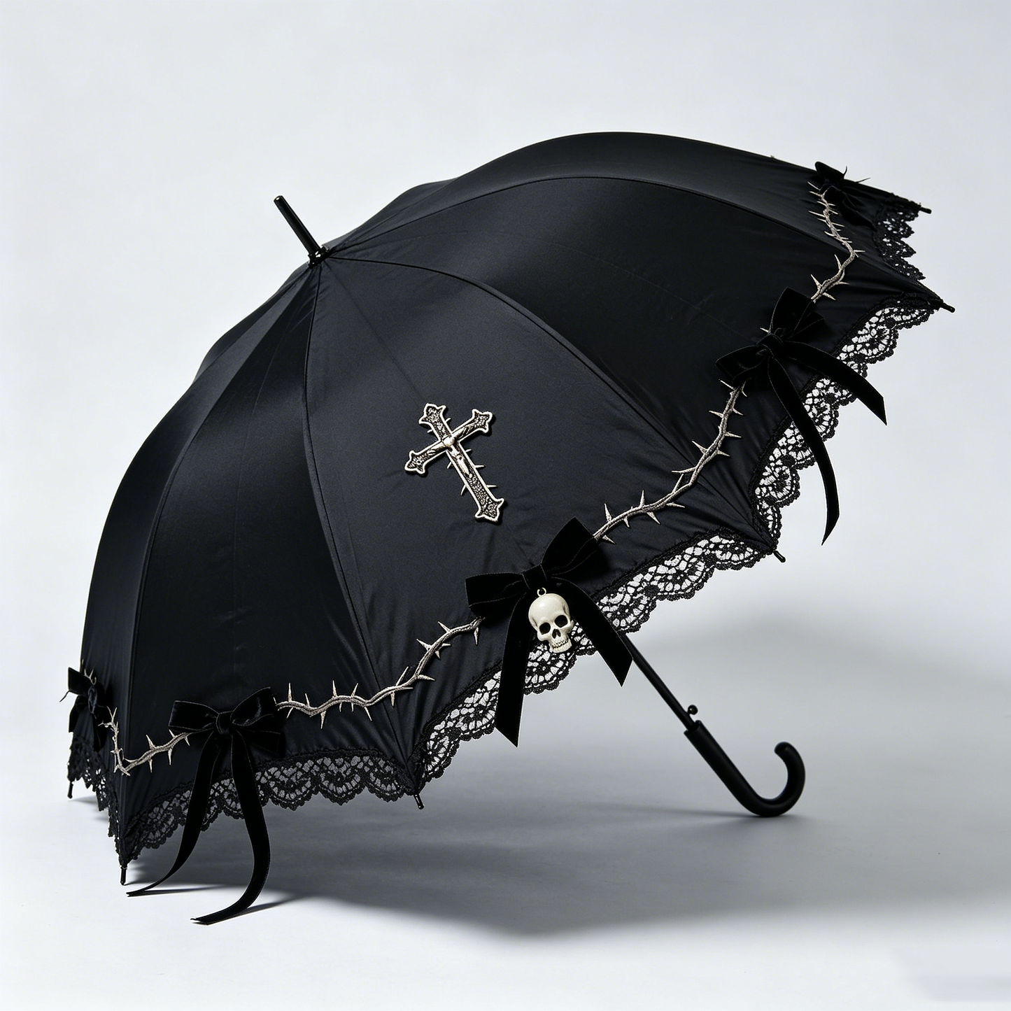 Black Gothic Cross Parasol