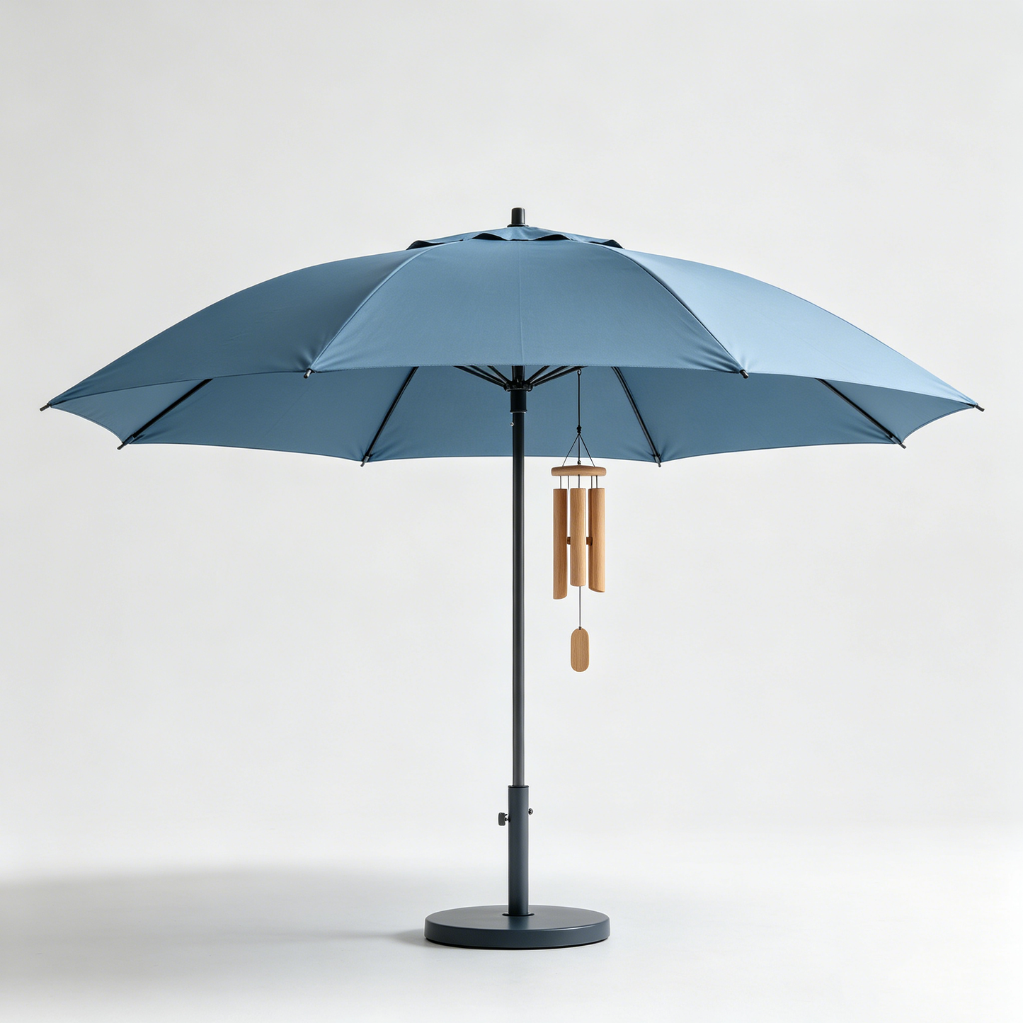Dusty Blue Wind Chime Patio Umbrella