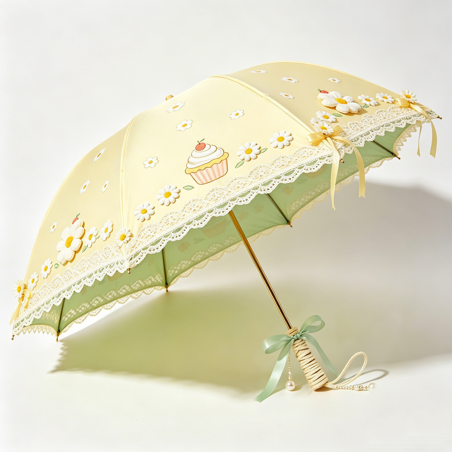 Daisy Cupcake Pastel Parasol